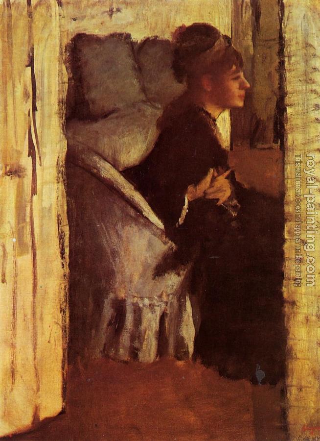 Edgar Degas : Woman Putting on Her Gloves Edgar Degas : Woman Putting on Her Gloves